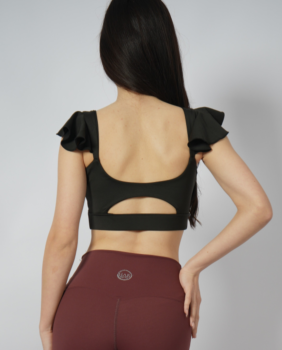 Top yoga flow cu volane negru [3]