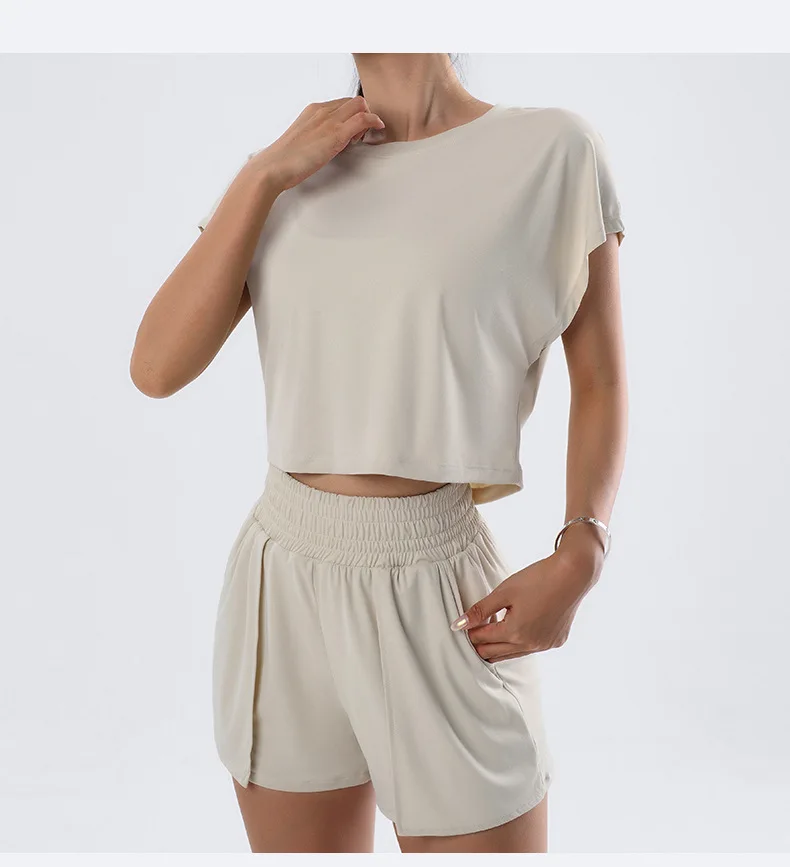 Tricou cropp top crem [2]