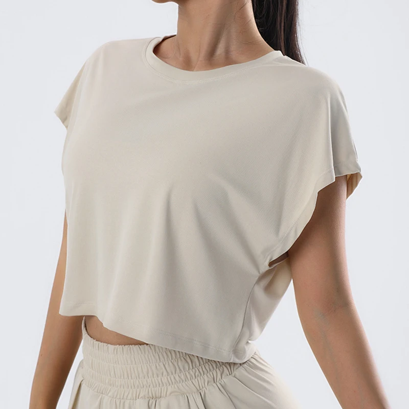 Tricou cropp top crem [1]