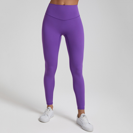 Colanti/Leggings - Colanti fitness mov violet, material premium compresiv, lungime 8/8 , Talie Înaltă, Fără Cusături pe Mijloc