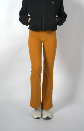 Pantaloni evazati cozy galben mustar