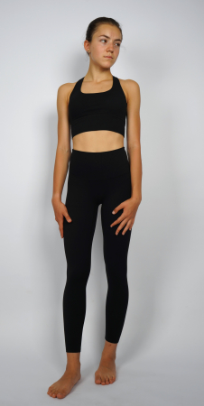 Set Colanți și Bustieră Cozy culoare negru, , Țesătură Moale și Elastică, Talie Înaltă, Suport Ridicat, Confort Maxim [5]
