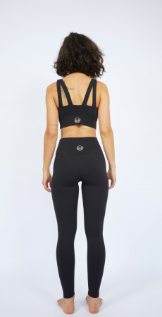 Set Fitness negru- Colanți 8/8 cu Talie Înaltă Fără Cusături pe Mijloc și Top cu Susținere Ridicată, Material Premium, Ideal pentru Alergare, Fitness, Yoga, Pilates, și Cycling [2]