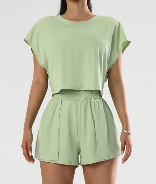 Sport - Tricou cropp top verde lime