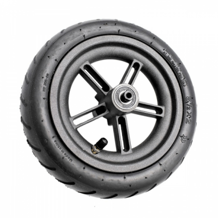 Roți complete (jantă+cauciuc) - Roata Spate Originala Xiaomi M365 / 1S / Essential - Janta Aliaj 8.5 x 2 Inch