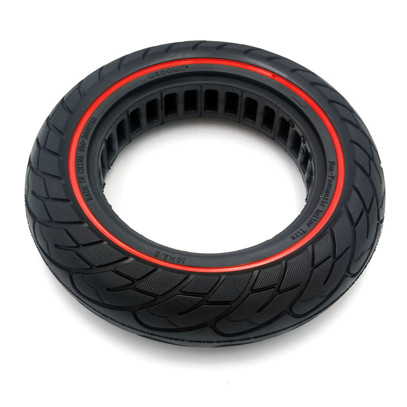 Cauciuc plin antiexplozie pentru trotinete electrice 10 inch 10 X 2,5 (janta de 34 mm) - rosu [1]