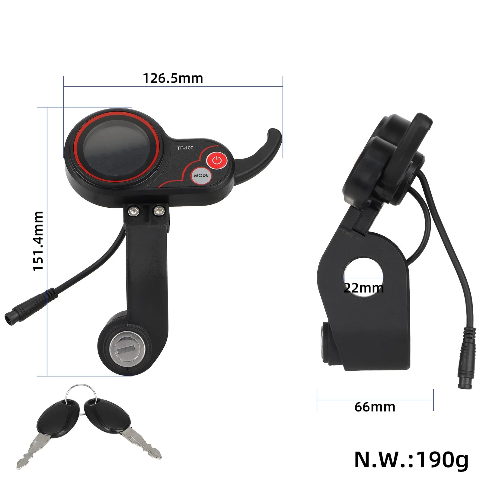 Display TF-100 Original cu Acceleratie si Contact cu Cheie – Consola Control 5 Pini / 6 Pini [4]