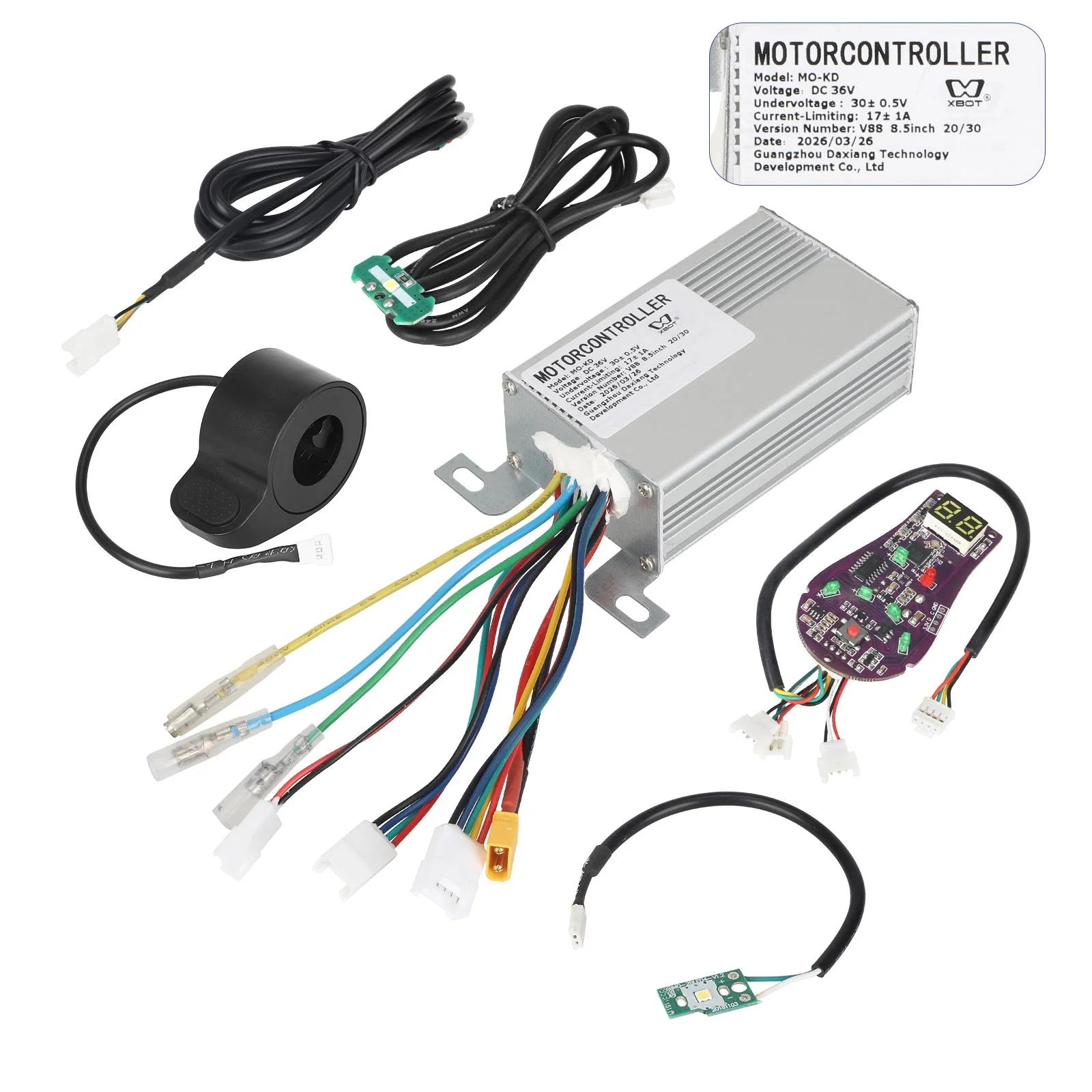 Kit Conversie / Reparație Trotinetă Electrică 36V 17A – Set Complet 6 Piese (Controller, Display, Accelerație, Cablaj, Far/Stop) [7]