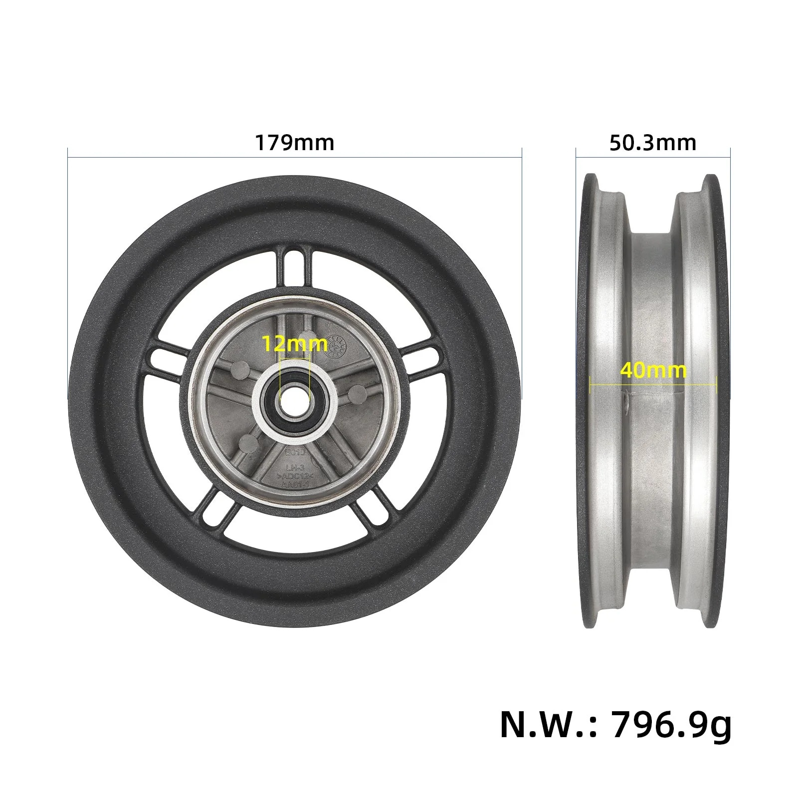 Jantă Roată Față pentru Trotinete Electrice Xiaomi 5 Plus, Xiaomi 6, Navee GT3 și Navee GT3 Max [4]