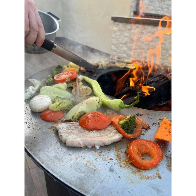 Ansamblu Grill Fiesta FI100 COR-FE – Grătar metalic cu plită rotundă din oțel Corten [5]