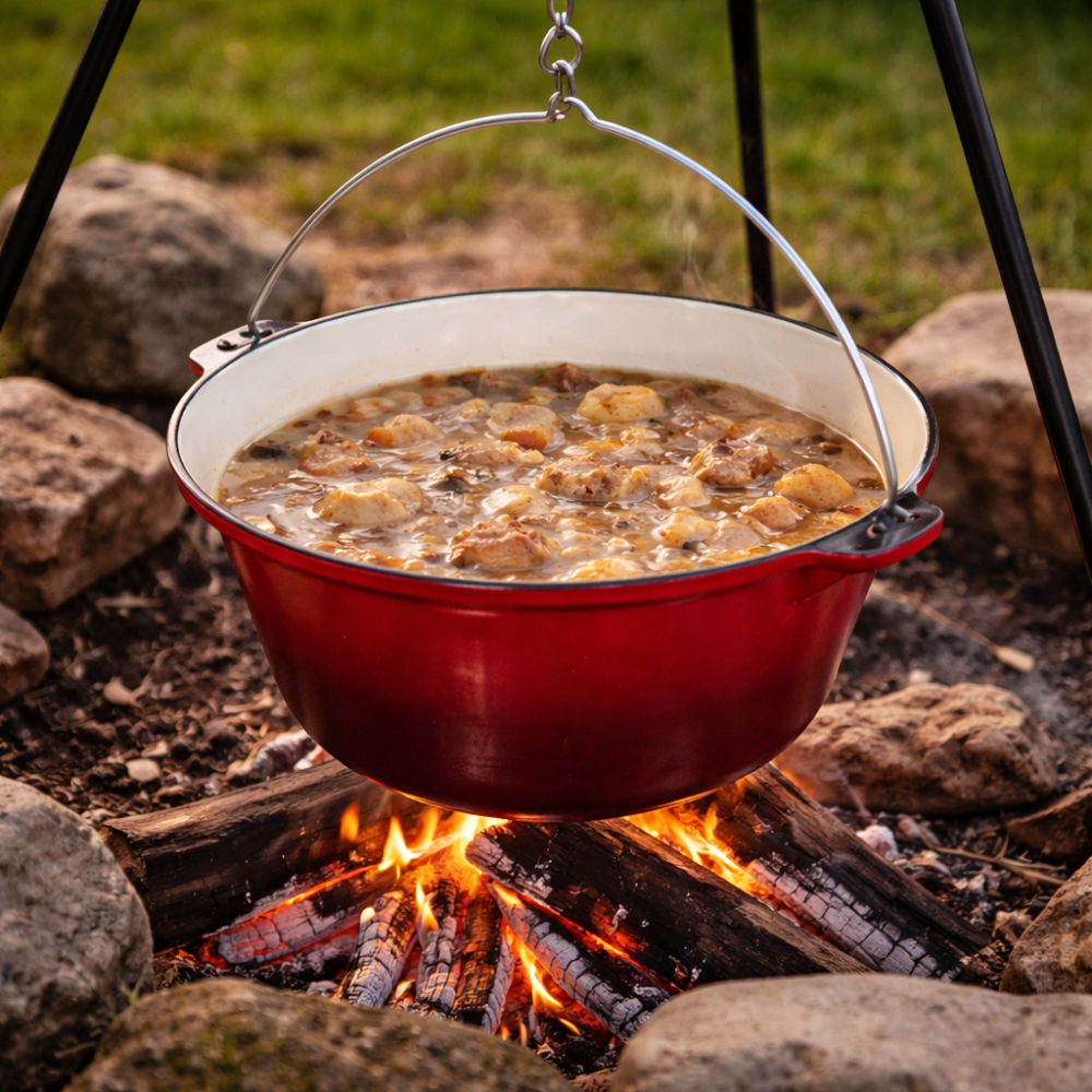 Ceaun Fontă Emailată – 22 L – Ø 41 cm – Culoare Roșie [2]