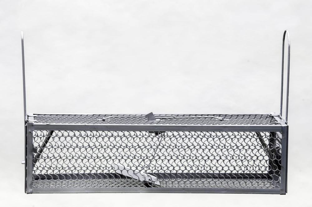 Cursă pentru Șobolani cu 2 Uși – Metalică – 40×15×11 cm – Culoare Argintiu [2]