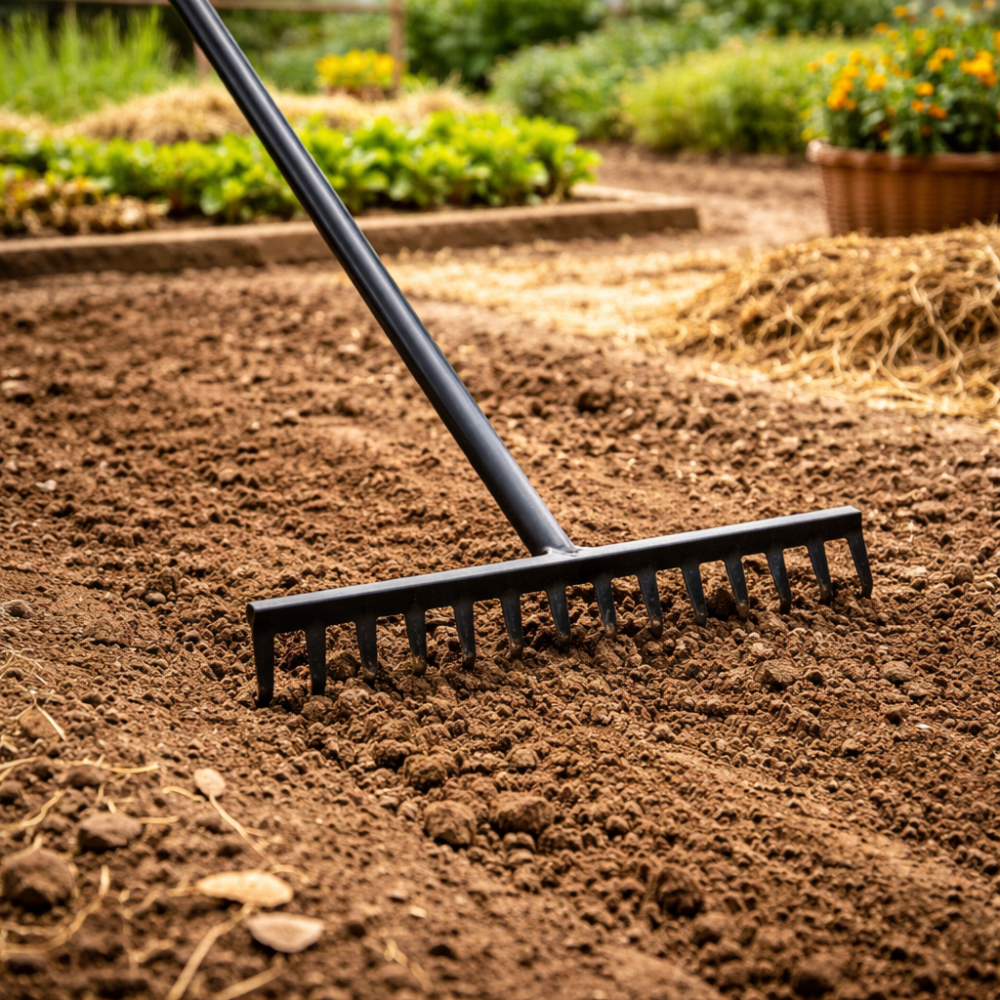 Greblă 14 Dinți cu Coadă Metalică 1500 mm pentru Grădinărit [4]