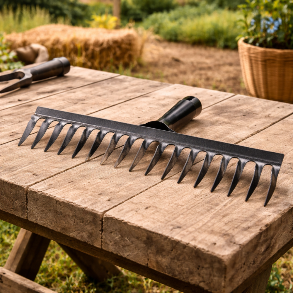 Greblă 14 Dinți din Tablă pentru Lucrări de Grădinărit [2]