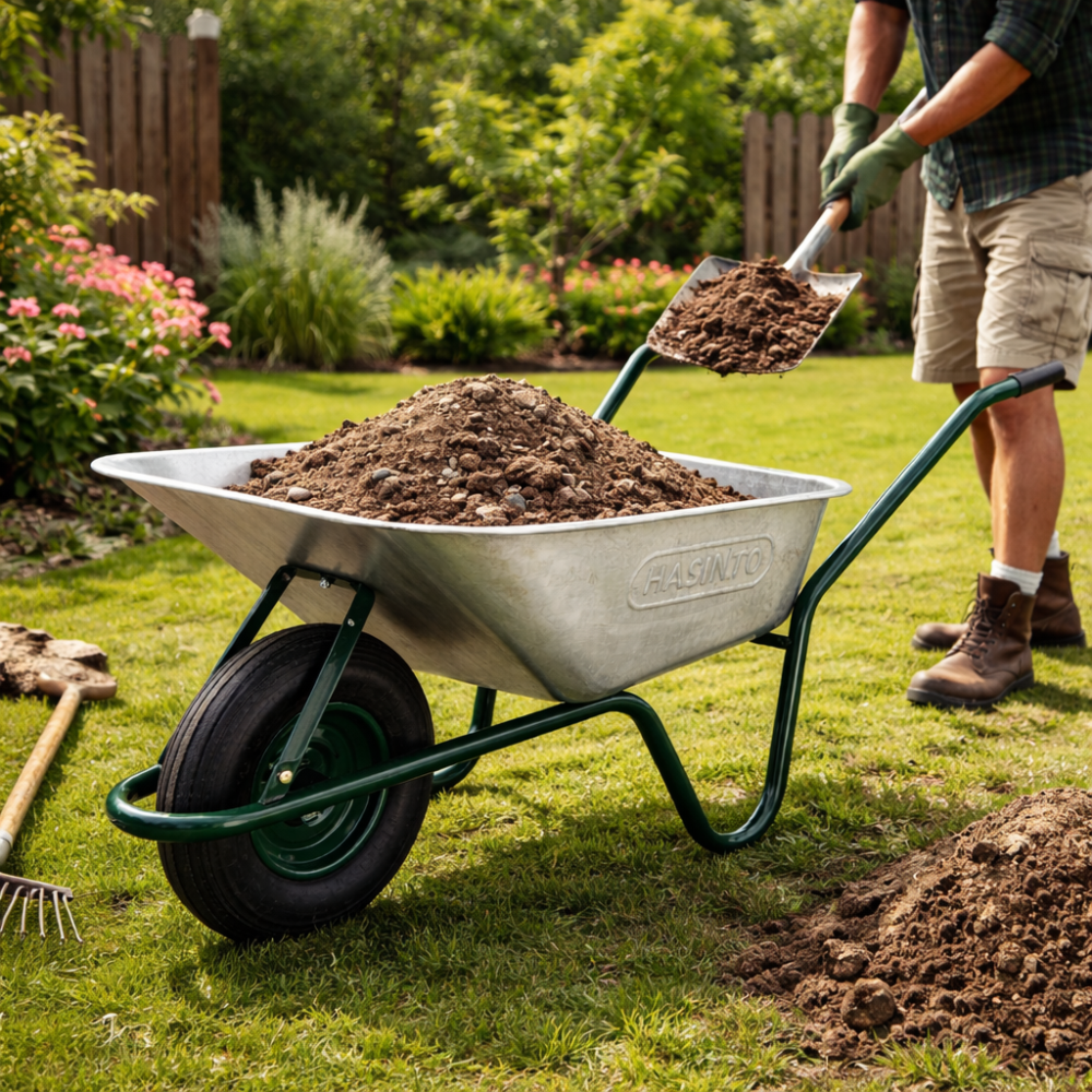 Roabă Hasinto 85 L cu Cuvă Zincată pentru Transport Materiale [3]