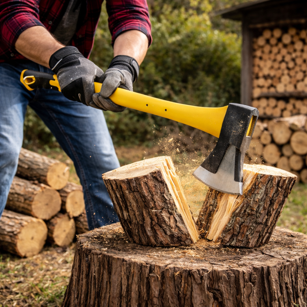 Topor cu Pană Profesional 2 kg cu Mâner din Fibră de Sticlă – Extra Rezistent, Galben [3]