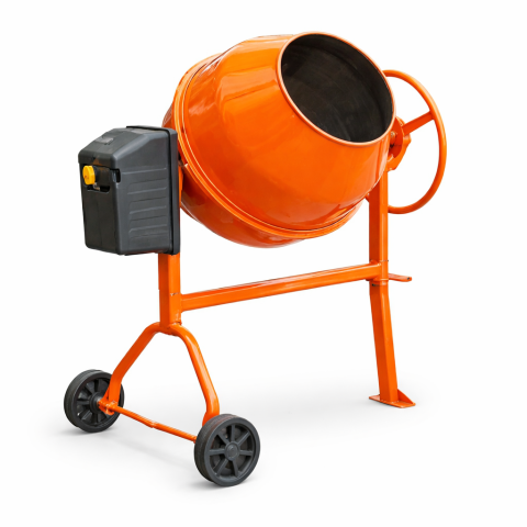 Betonieră 130L 800W cu Coroană din Fontă pentru Preparare Beton [0]