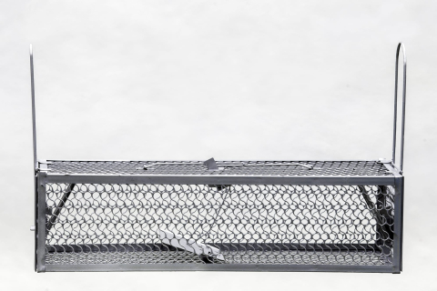 Cursă pentru Șobolani cu 2 Uși – Metalică – 40×15×11 cm – Culoare Argintiu [1]