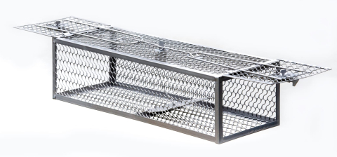 Accesorii curte - Cursă pentru Șobolani cu 2 Uși – Metalică – 40×15×11 cm – Culoare Argintiu