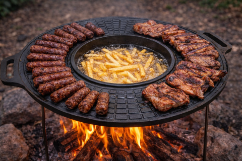 Disc Fontă cu Loc de Prăjire pentru Gătit în Aer Liber [3]