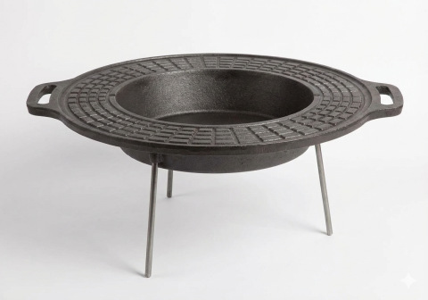 Picnic - Disc Fontă cu Loc de Prăjire pentru Gătit în Aer Liber