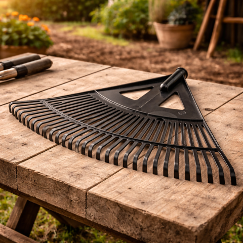 Greblă Frunze Plastic 580 mm Negru pentru Tijă Ø28 mm [1]