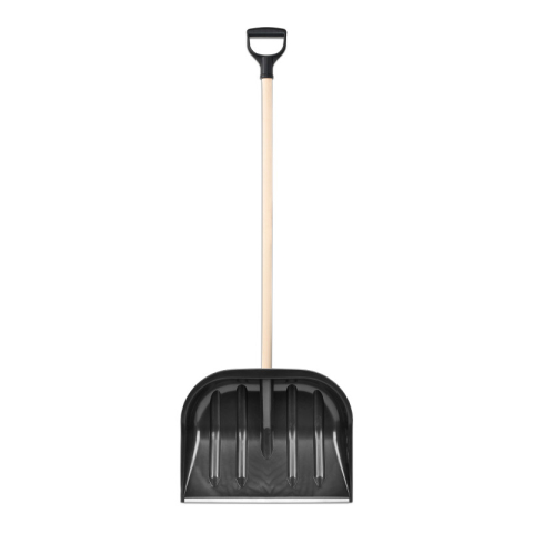 Lopeți, Târnăcoape - Lopată de Zăpadă cu Coada – Plastic Ranforsat, Mâner Lemn 1350 mm