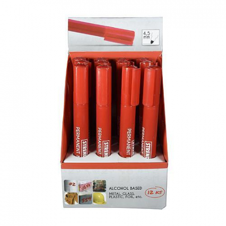Alte accesorii - MARKER PERMANENT 12BUC ROSU