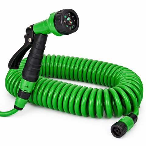 Accesorii de stropit - Pistol Apă 7 Funcții cu Furtun Spiral 15 m pentru Irigare