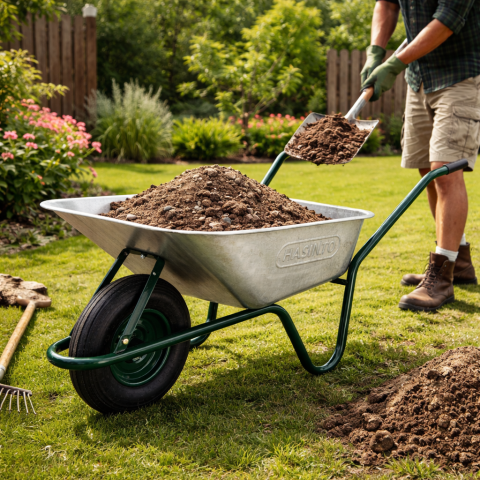 Roabă Hasinto 85 L cu Cuvă Zincată pentru Transport Materiale [2]