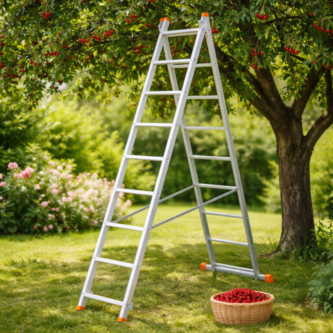 Scară Aluminiu – 2x7 Trepte – Pliabilă – Hobby [1]