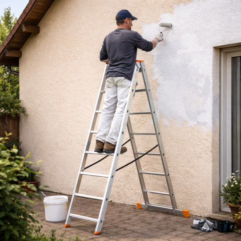 Scară Aluminiu 2x8 Trepte pentru Lucrări Diverse [1]