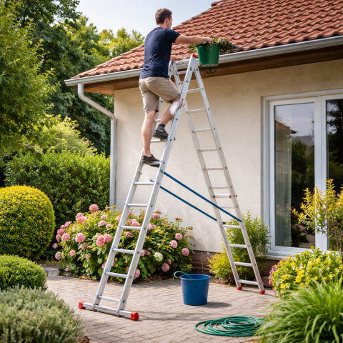 Scară Aluminiu Universală – 3x11 Trepte – Pliabilă – Hobby [1]