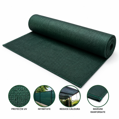 Plasă de Umbrire 1,5 x 50 m, 80 g/mp pentru Grădină și Protecție [8]