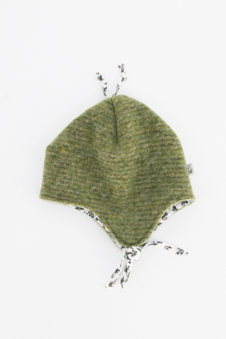 Caciuliță dublată lână fiartă - verde stripes [3]