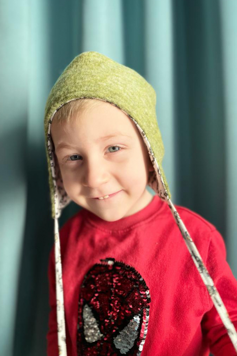 Caciuliță dublată lână fiartă - verde stripes [2]