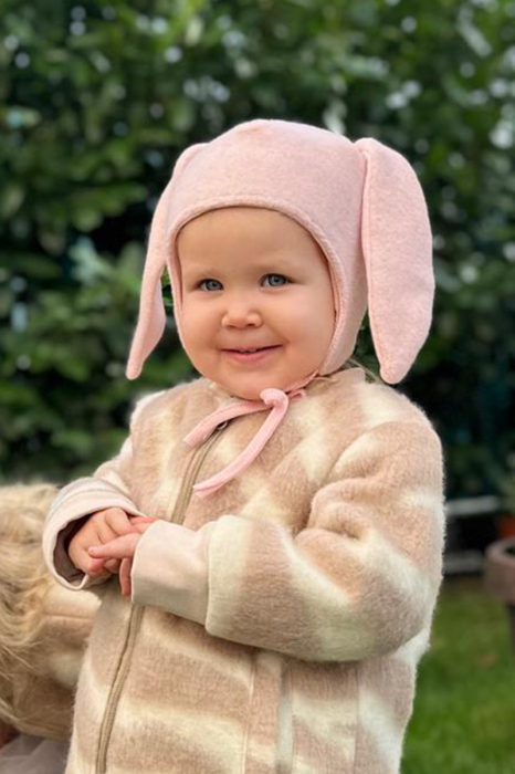 Caciuliță dublată lână fleece - Roz Iepuras [2]