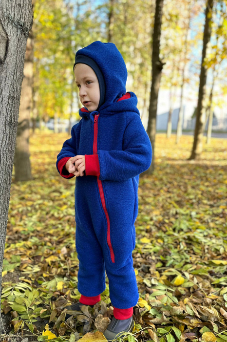 Cagulă dublată fleece lână fiartă - Royal Blue [2]