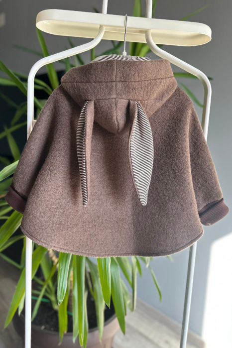 Capă copii din lână  - Maro Dungi [2]