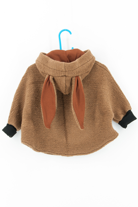 Capă copii din lână naturală - Maro Stripes [2]