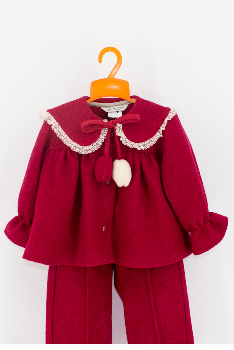 Jacheta Tulip din lână 100% - Rosu [8]