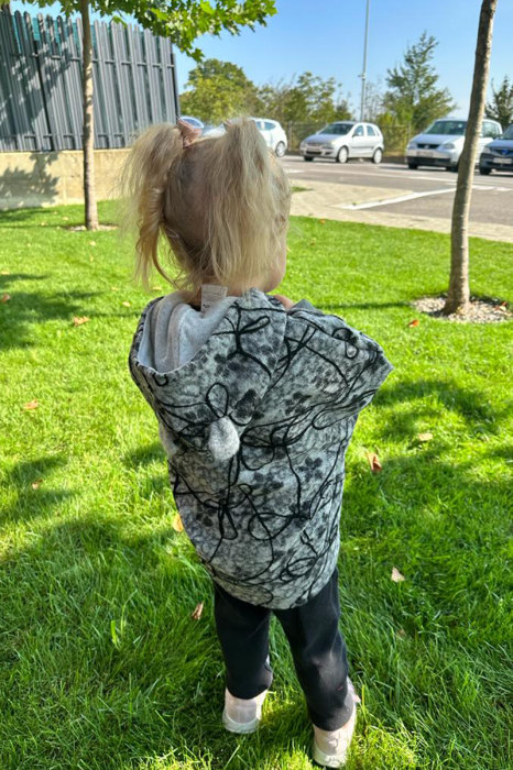 Capă din lână fiartă Oversized - Gri Ursulet [6]