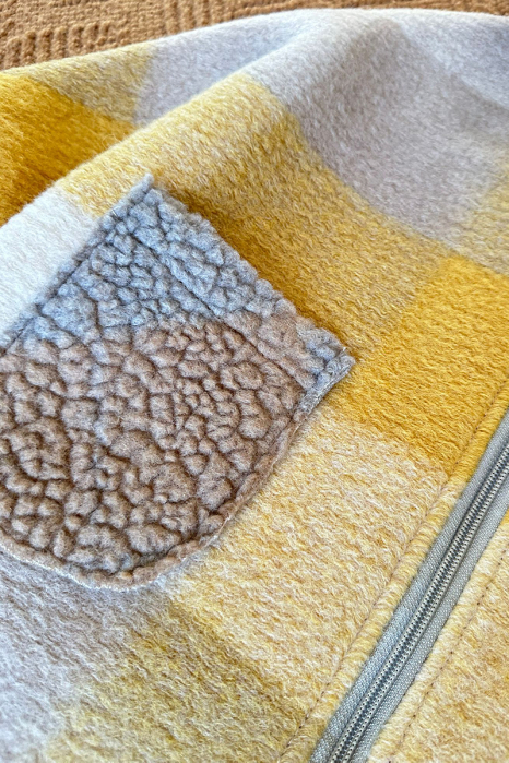 Capă din lână fiartă Oversized -Iepuras Yellow mix [2]