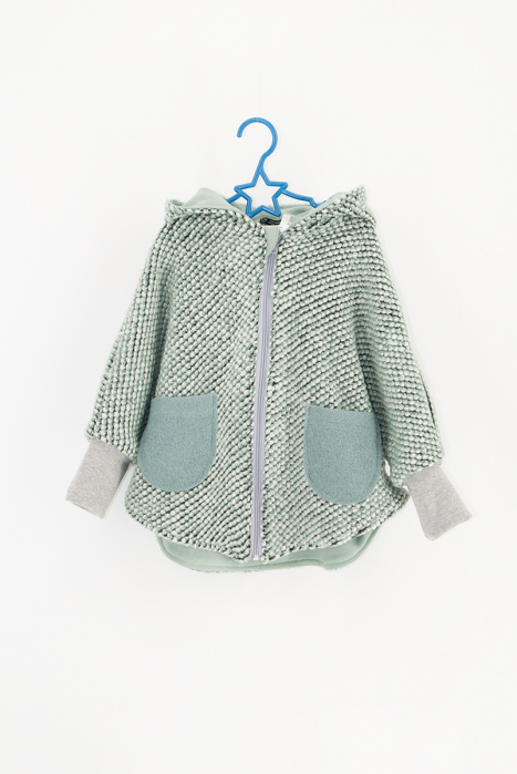 Capă din lână fiartă Oversized - Mint [3]