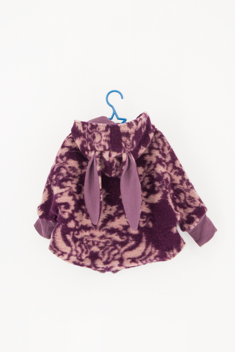 Capă din lână fiartă Oversized - Mov [6]