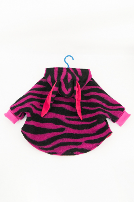 Capă din lână fiartă Oversized - Pink Stripes [2]