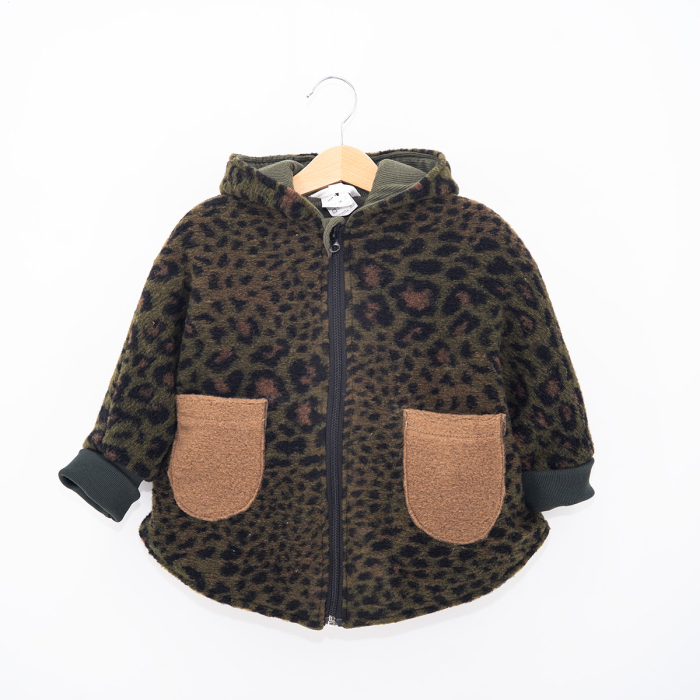Capă din Lână Oversized - Animal Print Kaki – H. Bebe [3]