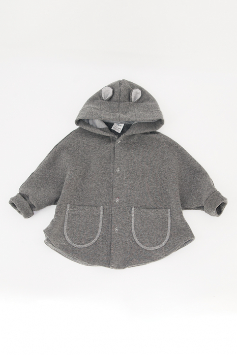 Capă Oversized din bumbac plusat  - Gri [3]