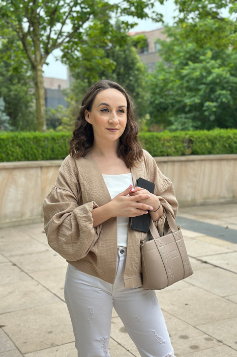 Cardigan Muselină Dama Crem [3]
