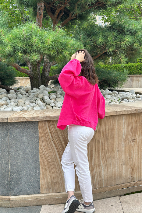 Cardigan Muselină Dama Fucsia [4]